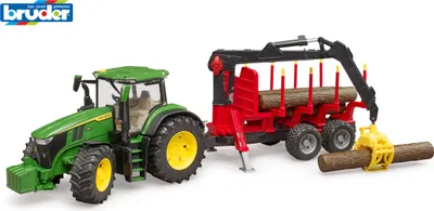 Obrázok produktu pre Farmer - traktor John Deere s lesníckym prívesom a kladmi