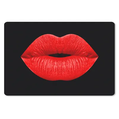 Produktbild von MuchoWow® Schreibtischunterlage Lippen - Rot - Schwarz 60x40 cm - XXL Mauspad - Großes Mauspad