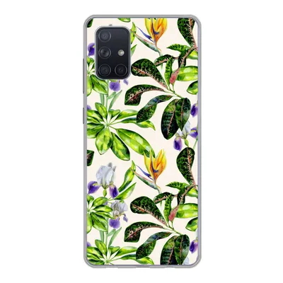 Produktbild von MuchoWow® Handyhülle Schutzhülle Hülle für Samsung Galaxy A51 5G Blätter - Strelitzia - Blüte Silikon Softcase Handy Hülle - Abbildung