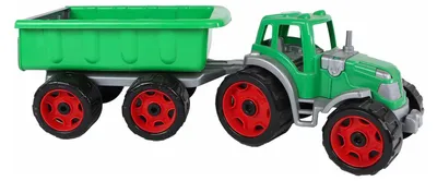 Productafbeelding van Van Manen tractor speelgoed met aanhanger, groen - kunststof - 52 cm