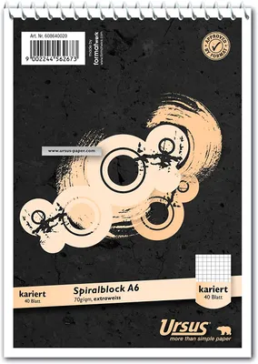 Produktbild von Spiral-Notizblock A6 70g/qm 40 Blatt kariert