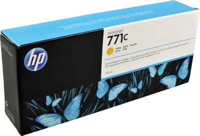 Produktbild von HP 771C Gelb DesignJet Druckerpatrone, 775 ml, HP DesignJet Z6200 Fotodruckerserie, HP DesignJet Z6610 Fotoproduktionsdrucker, HP DesignJet Z6810..., Thermal Inkjet, Gelb, Kleine und mittelständische Unternehmen, Singapur, 324 mm