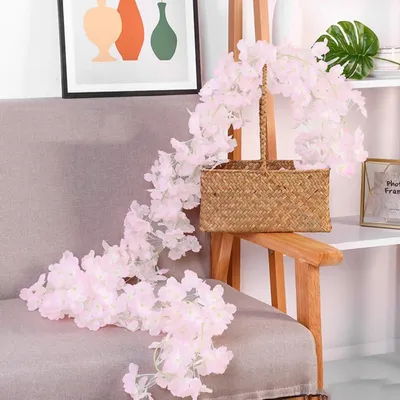 Produktbild von Künstliche Kirschblüten Girlanden 3 Stück Rosa 1,8m Seidenblumen Deko