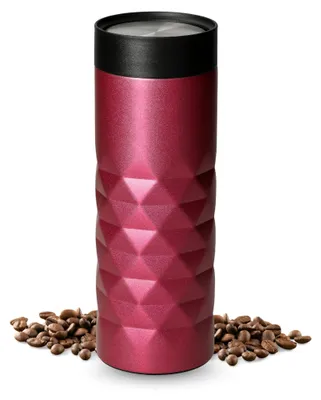 Produktbild von Thermobecher 450 ml - auslaufsicherer Edelstahl to go Becher mit 360 Grad Deckel - hält mehrere Stunden heiß - pink