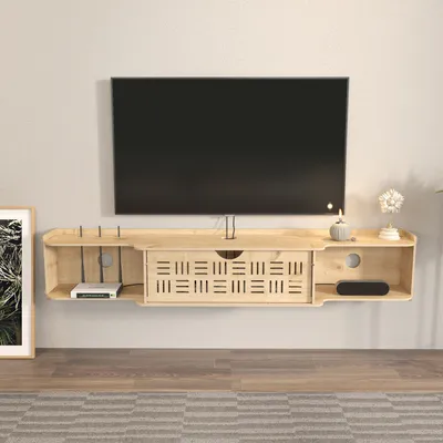 Produktbild von Skye Decor, Pare - Oak, Fernsehtisch, Eiche, 100 % MELAMINBESCHICHTETE SPANPLATTEN, 140 x 25 x 25 cm
