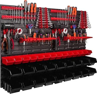 Produktbild von Gartenwerkzeug-Wandhalter - Multifunktionaler Werkzeughalter - Gartenwerkzeugaufhängesystem 115 x 78 cm