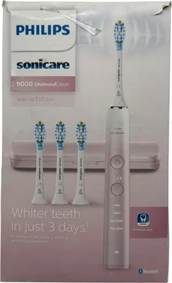 Produktbild von Philips Sonicare DiamondClean DiamondClean 9000 HX9911/79 Wiederaufladbare Zahnbürste, Erwachsener, Schallzahnbürste, Zahnfleischpflege, Whitening, Pink, Weiß, Ergonomisch, iPad 3rd Gen or higher; iPhone 4S or higher; with iOS7 or higher; with iOS 7 operating system ;...