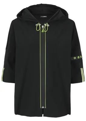 Produktbild von Lässige Jacke aus hochelastischer Wirkware mit Dreiviertel-Arm und Neon-Zipper-Details