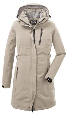 Productafbeelding van killtec dames functionele parka/parka met afneembare capuchon, model KOW 165 WMN PRK, licht kleur