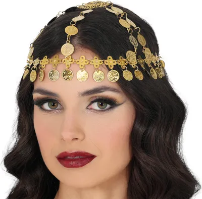 Productafbeelding van Wüstenoase-prins, sjerab voor avontuurlijke carnaval-verkleedpartijen, speelaccessoire met muntenmotief, kleur: goud