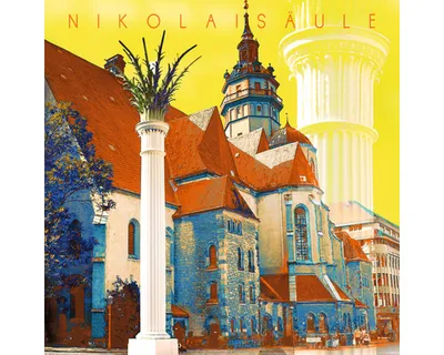 Produktbild von Glasbild Leipzig Nikolaissäule GLA1780 50x50 cm
