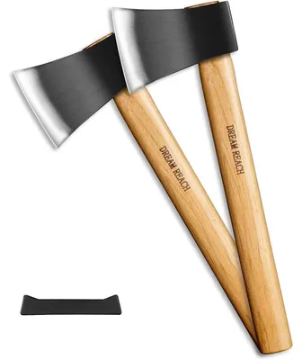 Productafbeelding van Axt Wikinger, handgesmeed, leren holster voor overlevingstools, lichtbruin, 2 stuks