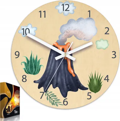 Produktbild von ModernClock, Wanduhr, Wanduhr für Kinder, Volcano, stille Wanduhr, 30 cm