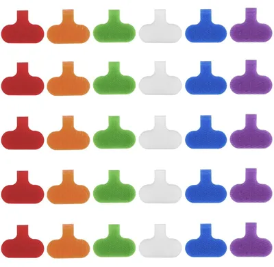 Image de 30 étiquettes de différentes couleurs pour l'organisation des câbles