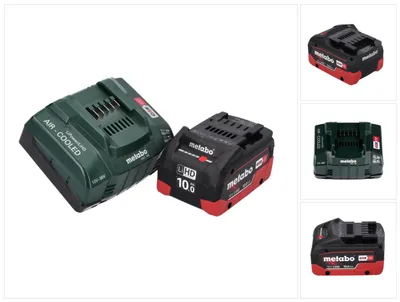 Immagine prodotto di Set base Metabo 18 V 1x batteria ricaricabile 10,0 Ah LIHD + caricatore ASC 145 Sistema CAS