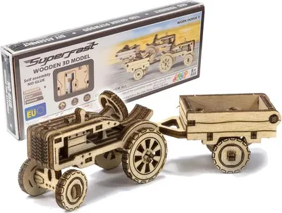 Produktbild von WOODEN CITY 3D puzzle Superschneller amerikanischer Traktor mit Abschleppwagen