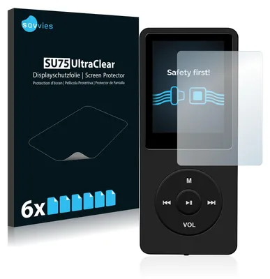 Produktbild von 6x Für AGPtek 8GB MP3-Player Schutzfolie Savvies Displayschutz Display Schutz Folie Klar Transparent