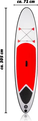 Obrázek produktu pro Nafukovací SUP prkno včetně nastavitelného pádla, pumpy, tašky 305 x 71 CM Max. 100 kg Červená/bílá
