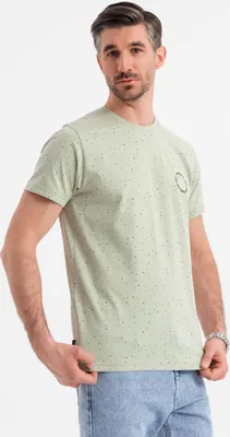 Zdjęcie produktu dla Ombre Clothing Koszulka męska z krótkim rękawem Loreta miętowa S