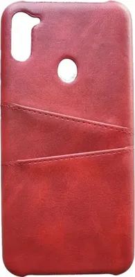 Image de Housse de protection pour Samsung Galaxy A11 fente pour carte en cuir rouge