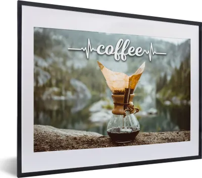 Produktbild von MuchoWow® MuchoWow® Gerahmtes Poster Kaffee - Zitate - Sprichwörter 40x30 cm - Poster mit zchwarzem Bilderrahmen - Bilderrahmen - Poster im Rahmen