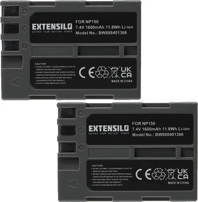 Produktbild von EXTENSILO 2x Akku Ersatz für Fujifilm NP-150 für Kamera (1600 mAh, 7,4 V, Li-Ion)