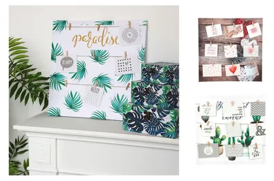 Produktbild von Memoboard 50x50cm Fotowand Memowand Wandbild Bilderhalter Leinwand Geldgeschenk