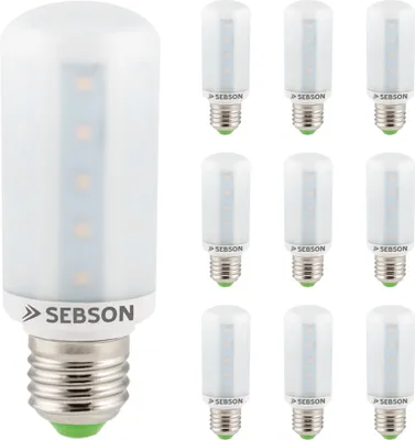 Produktbild von 10x LED Lampe E27 8W ersetzt 60W warmweiß 3000K 230V Leuchtmittel Mais SEBSON