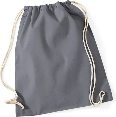 Immagine prodotto di Westford Mill W110 | Borsa da palestra in cotone | 37 x 46 cm - Colore: grigio chiaro - Dimensioni: 37 x 46 cm