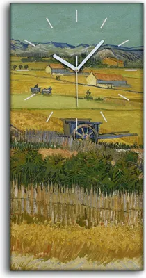 Produktbild von Leinwand Wanduhr Wandkunst Uhr Geräuschlos Kunstdruck 30x60 Die Ernte - weiße Hände