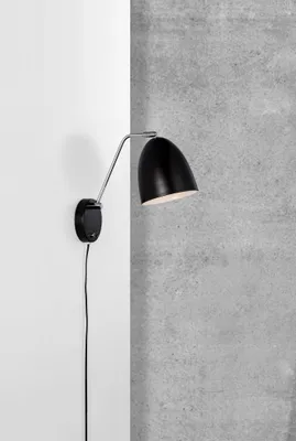 Produktbild von Nordlux Wandleuchte Alexander Schwarz max. 15W E27 ohne Leuchtmittel verstellbar mit Schalter
