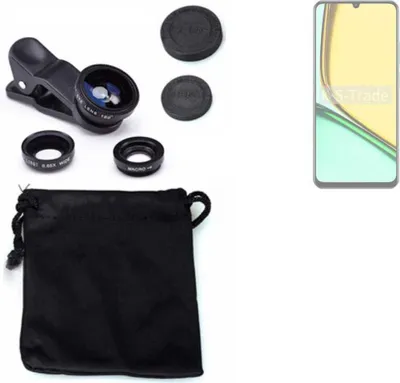 Produktbild von K-S-Trade Smartphone Kamera Linsen Set Kompatibel mit Realme Note 60 3in1 Clip-On Kamera Adapter Macro Weitwinkel FishEye Fischauge Objektiv Linse
