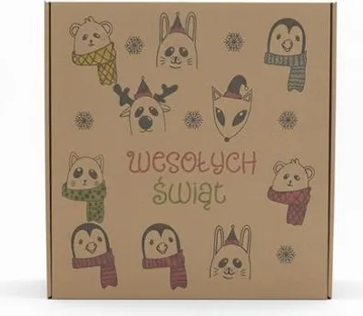 Obrázek produktu pro Karton s výsekem, vánoční dárek, 300 x 300 x 110 mm, zvířata