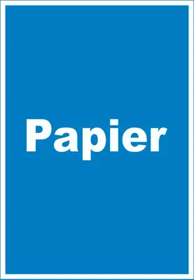 Produktbild von Papier Mülltrennung Schild mit Text hochkant A4 (210x297mm)