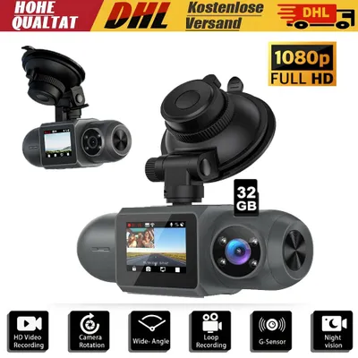 Produktbild von Dashcam Auto, 2,5K + 1080P Dashcam Auto Vorne Hinten, WiFi Dash Cam mit 32GB TF Karte