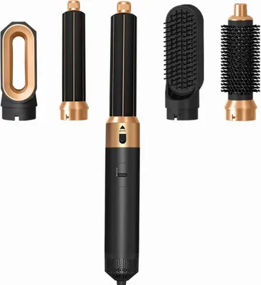 Obrázek produktu pro AIORBER Multifunkční horkovzdušný hřeben 5 v 1: automatická kulma, fén, narovnávací kartáč, černý