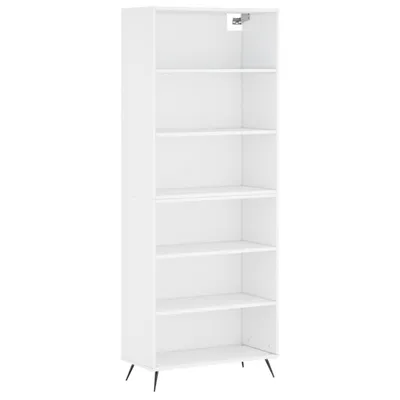 Zdjęcie produktu dla Regał, biały, 69,5x32,5x180 cm, materiał drewnopochodny