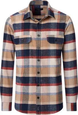 Produktbild von CASAMODA Herren Hemdjacke aus weichem Flanell Blockkaro Langarm mit Kent-Kragen und Brusttaschen