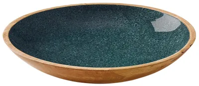 Servierschale aus Mangoholz, Ø 35 cm, Antirutschfüße, modernes Dekor