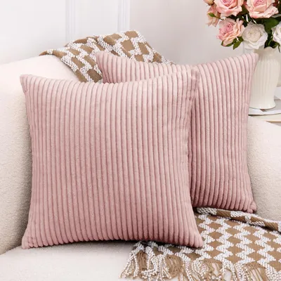 Immagine prodotto di Set di 2 cuscini in velluto a coste - Rosa, 45 x 45 cm