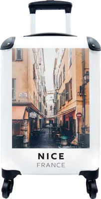 Produktbild von MuchoWow® MuchoWow® Koffer Handgepäck Trolley Rollkoffer Kleine Reisekoffer mit 4 Rollen - Frankreich - Nizza - Straße - Cabin Size < 55x40x23 cm & 55x40x20 cm - Fotokoffer - Kabinenkoffer - Boardgepä