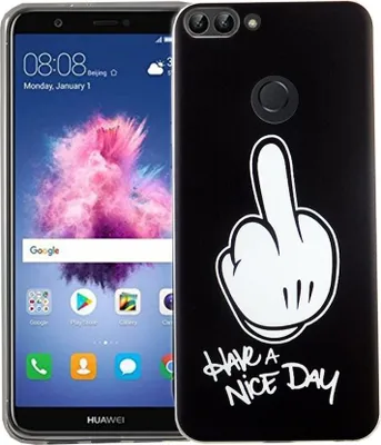 Produktbild von Handy Hülle für Huawei P Smart Mittelfinger Smartphone Cover Bumper Schale Etuis