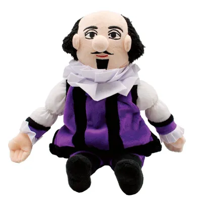 Produktbild von Dekofigur Little Thinker Plüsch Puppe William Shakespeare ca. 28cm mit biografischem Schild