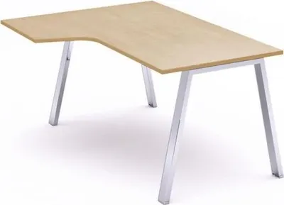 Produktbild von Schreibtisch Blanca L-Form links BxTxH 160x120x73cm Gestell verchromt Platte Melamin buche