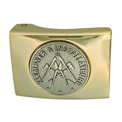 Produktbild von Koppelschloss Klempner und Installateure Handwerk und Zunft – golden/silbern - für Meister - für 4,5 cm breite Koppelgürtel
