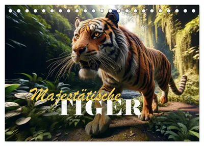 Produktbild von Majestätische Tiger (Tischkalender 2027 DIN A5 quer), CALVENDO Monatskalender
