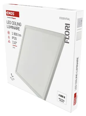 LED přisazené svítidlo FLORI čtvercové, bílé, 18W, neutrální bílá