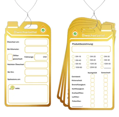 Productafbeelding van 50 Stuks oliewisselstickers met bevestigingsdraden