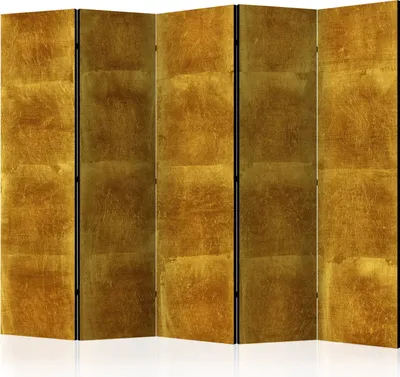 Zdjęcie produktu dla Parawan dwustronny Tła i desenie 225x172 cm 5-częściowy żółty