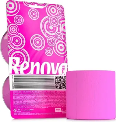 Productafbeelding van Renova Crystal Rosa toiletpapier, 2 rollen, 3-laags